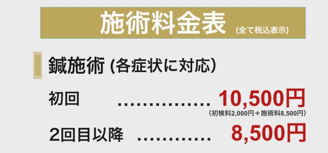 施術料金表